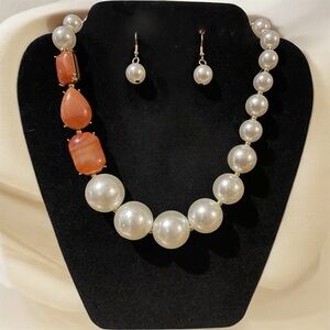 Fashion Pearl and Coral Necklace Set
